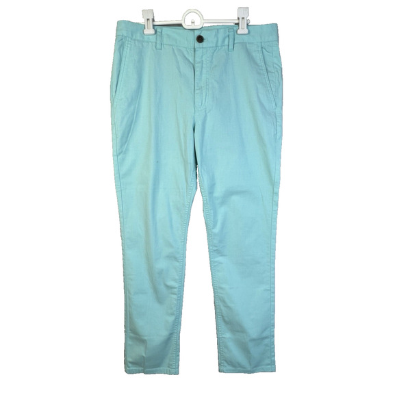 Bonobos Slim Fit Pants Men 33 /30 Light Green Cotton Stretch Preppy Golf Resort - Picture 1 of 11